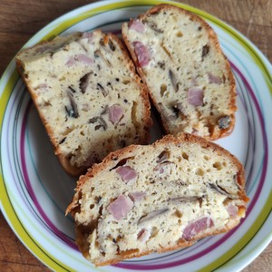 Cake au jambon et champignons